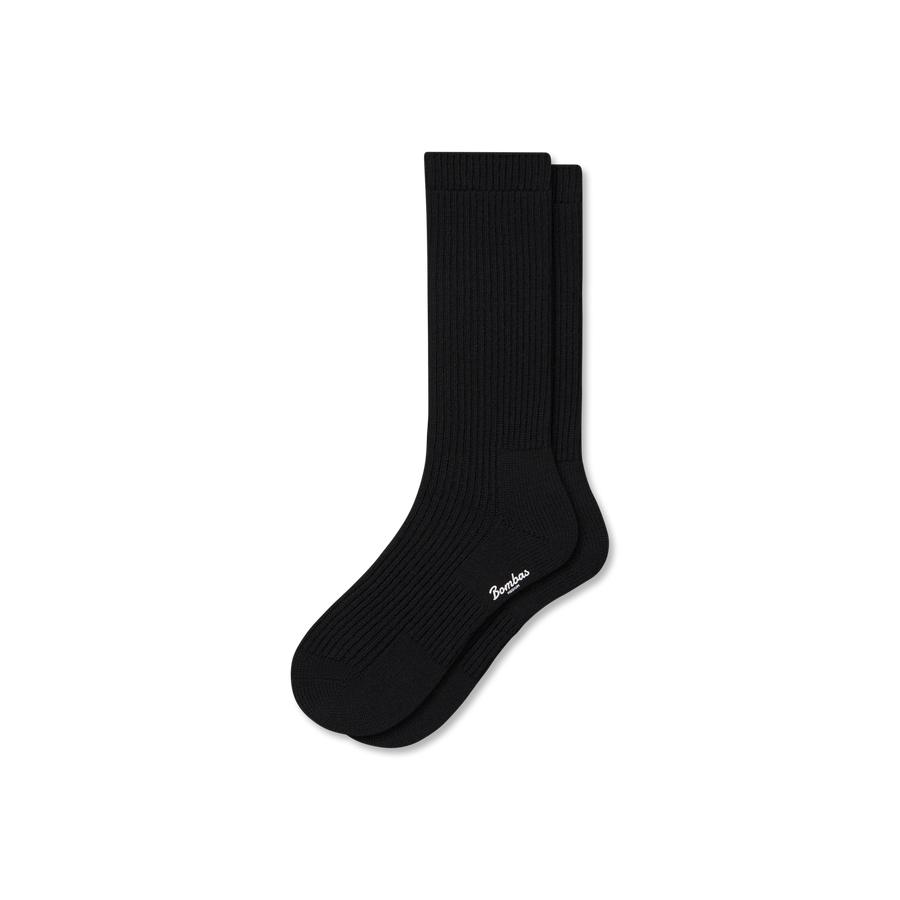 Women's Merino Cashmere Blend Fine Rib Calf Socks - Run Low Cut Support