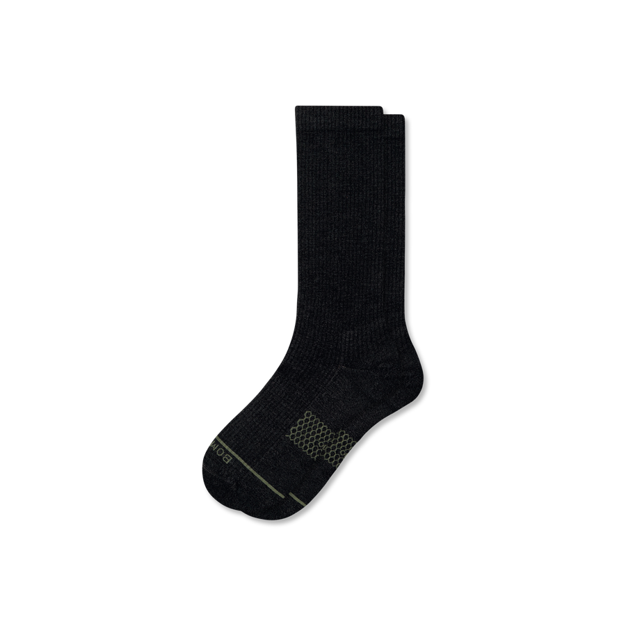 Men's Merino Wool Blend Modern Rib Calf Socks - Easy Home Fit