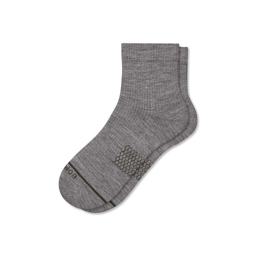 Men's Merino Wool Blend Modern Rib Quarter Socks - Outdoor Weekend Fit