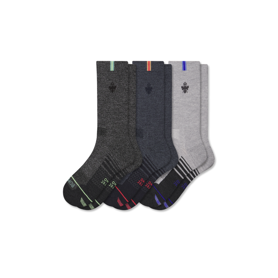 Women's Merino Wool Blend Run Calf Sock 3-Pack - Active Ankle Comfort