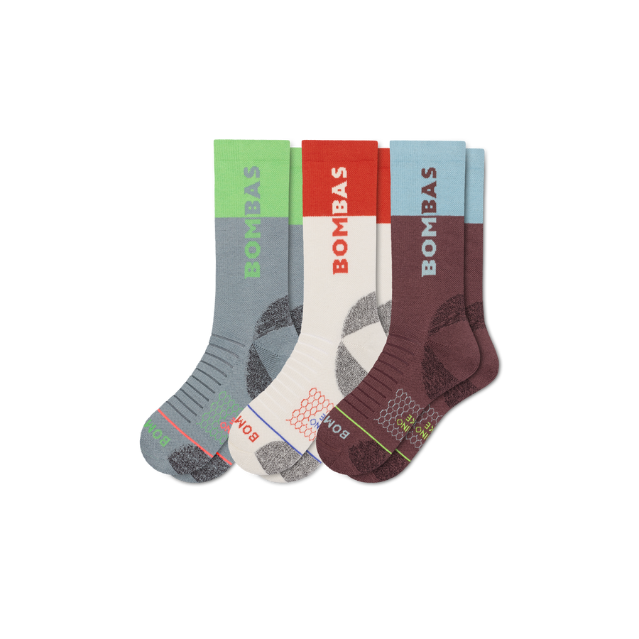 Men's Merino Wool Blend Hiking Calf Sock 3-Pack - Weekend Recovery Fit