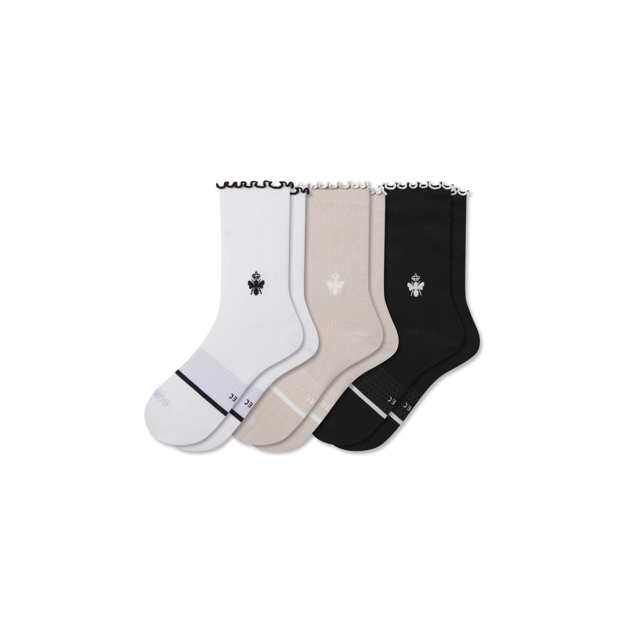 Women’s Ruffle Sport Half Calf Sock 3-Pack - Steady Everyday Pair