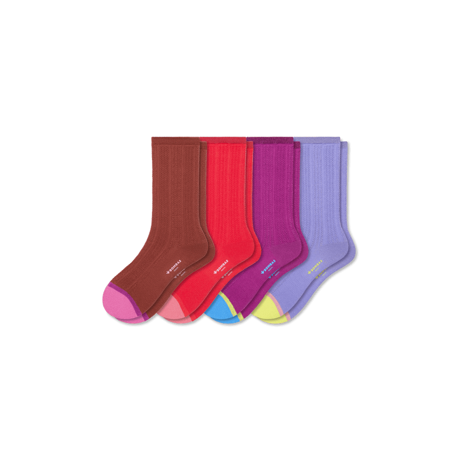 Youth Pointelle Calf Sock 4-Pack - Easy Weekend Move
