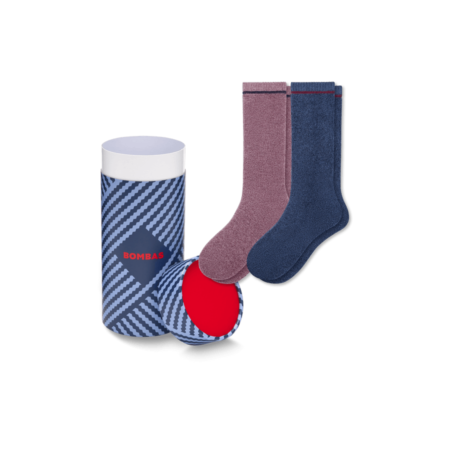 Women's Merino Wool Blend Cozy Sock 2-Pack Gift Box - Clean Weekend Pack
