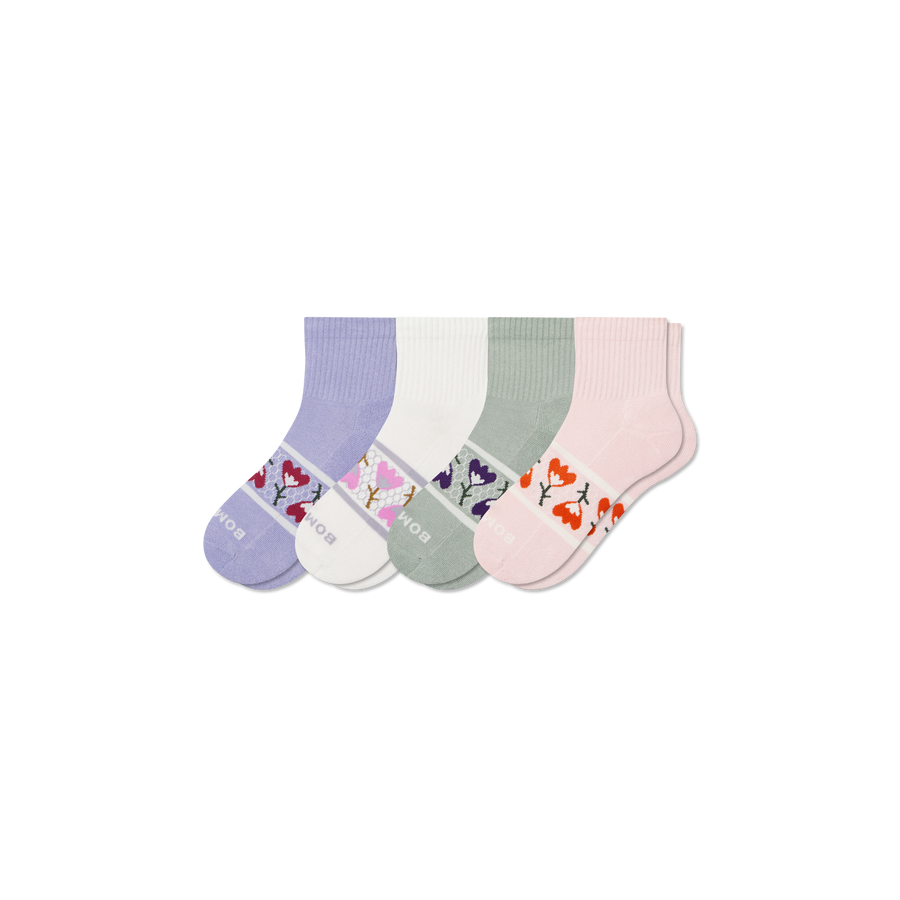 Women's Garden Party Quarter Sock 4-Pack - Soft Office Wear