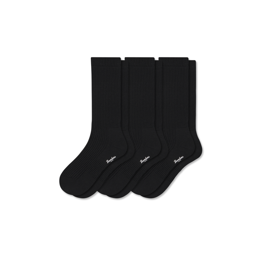 Women's Merino Cashmere Blend Fine Rib Calf Sock 3-Pack - Breathable Low Cut Fit