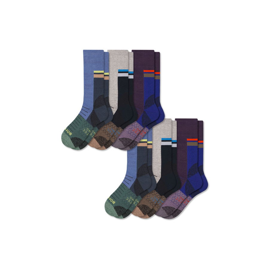 Men's Hiking Calf Sock 6-Pack - Light Crew Cushion