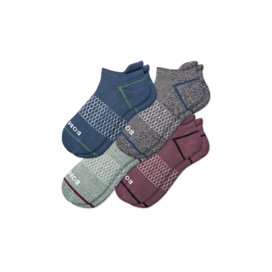 Men's Border Stripe Ankle Sock 4-Pack - Modern No Show Cushion