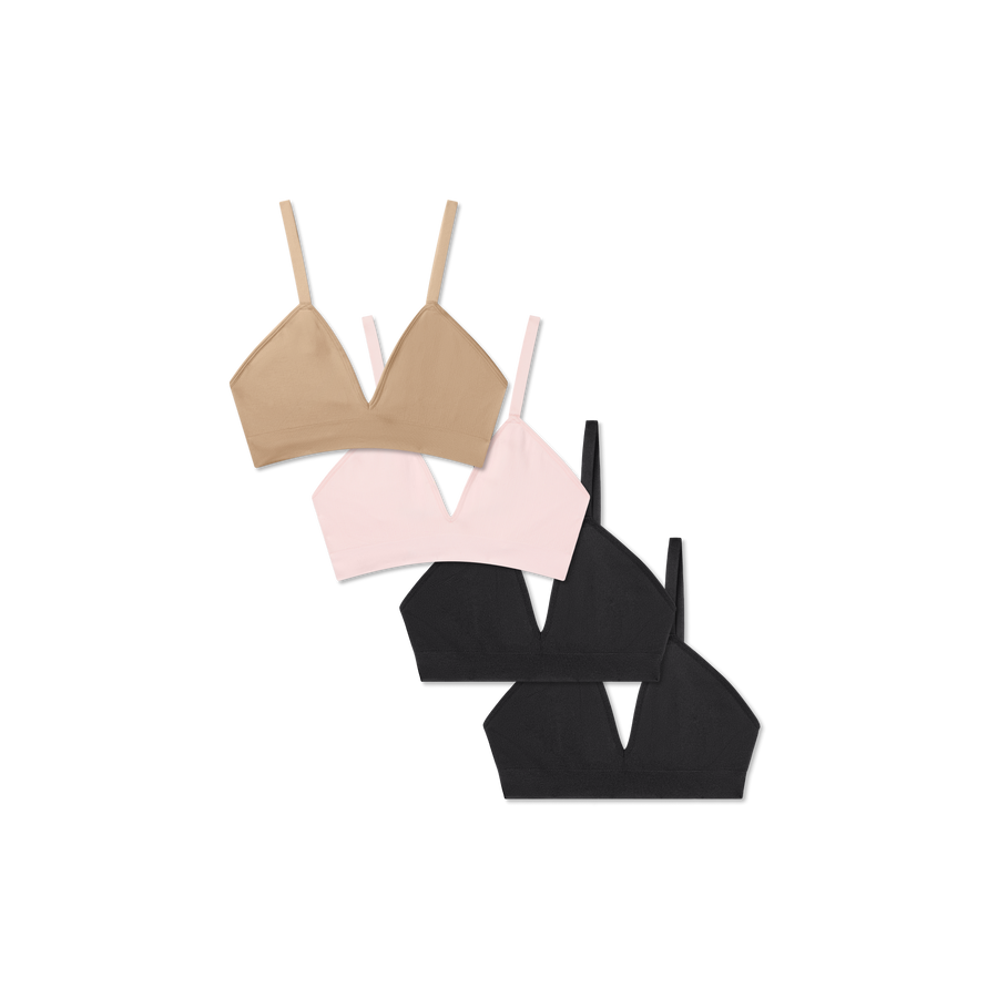 Women's Seamless Triangle Bralette 4-Pack - Modern Comfort Layer