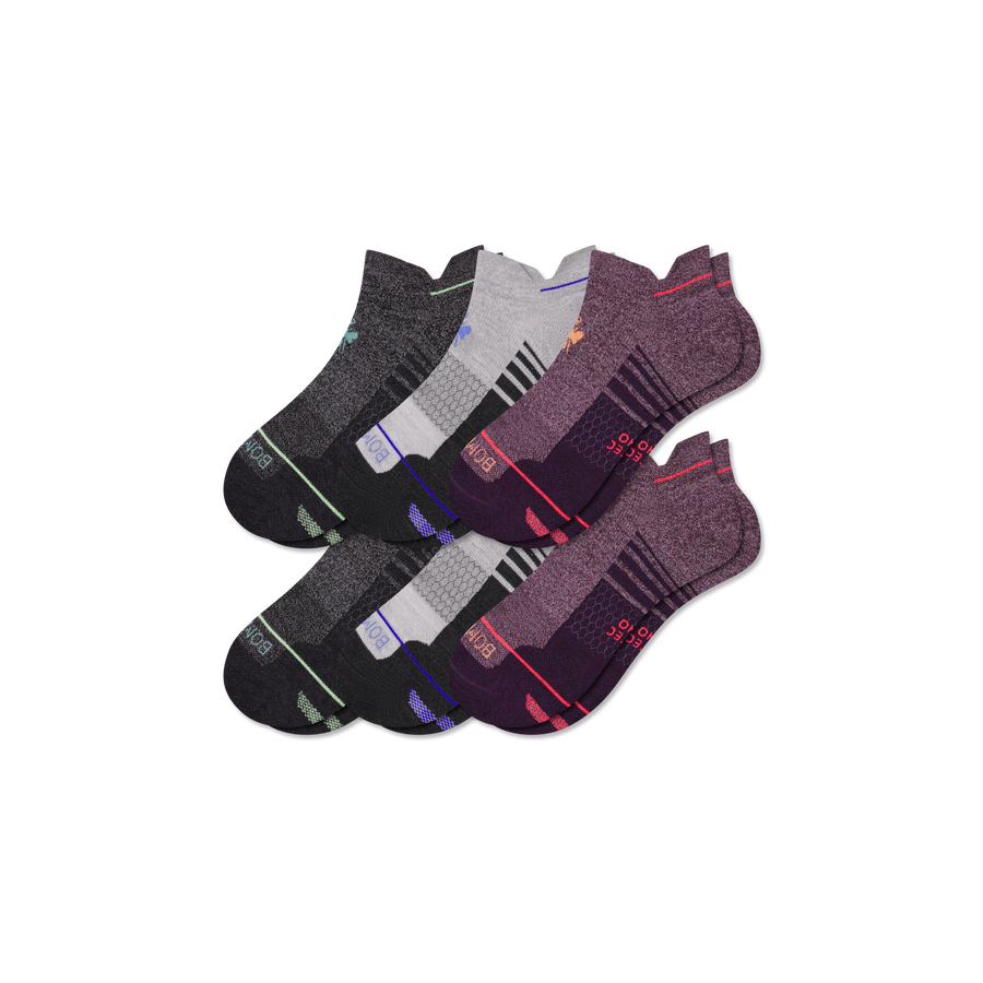 Women's Merino Wool Blend Run Ankle Sock 6-Pack - Soft School Pair