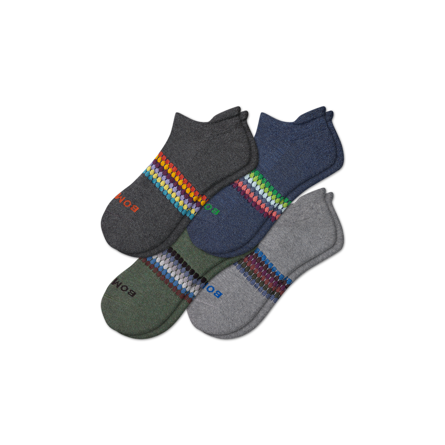 Men's Sunset Stripe Ankle Sock 4-Pack - Comfort No Show Support