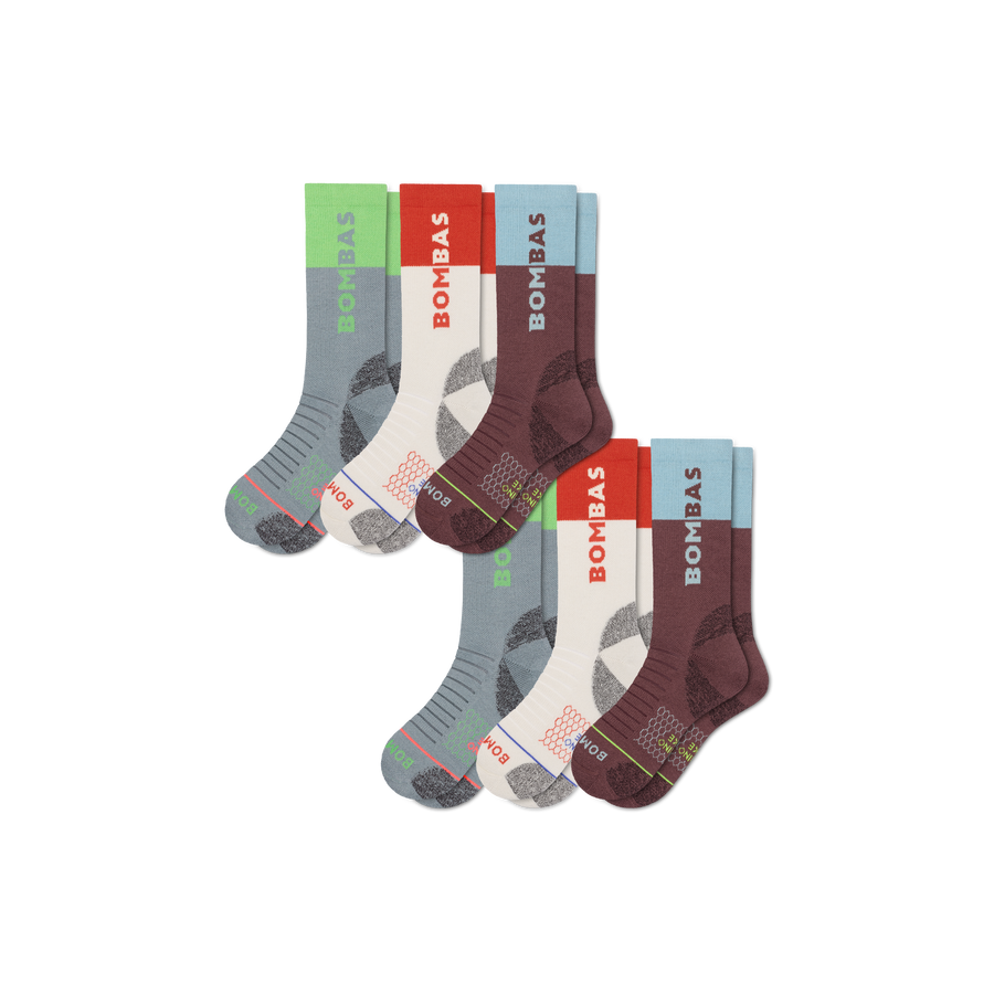 Women's Merino Wool Blend Hiking Calf Sock 6-Pack - Light Low Cut Fit