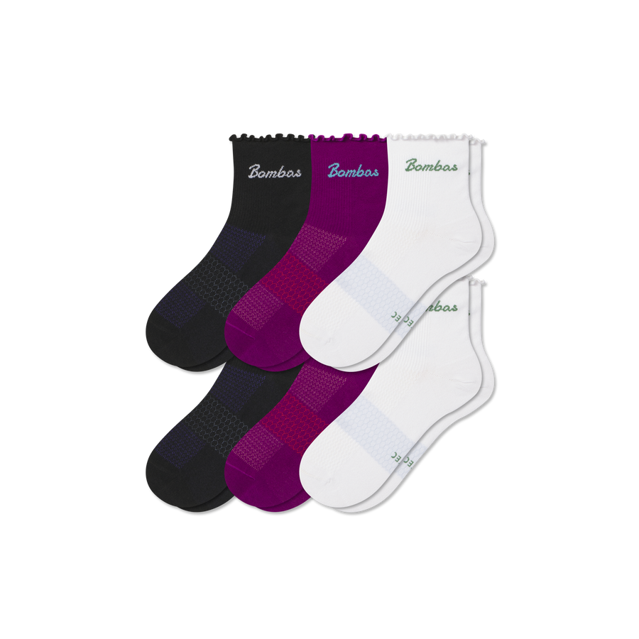 Women’s UltraLite Ruffle Sport Quarter Sock 6-Pack - Classic Hike Fit